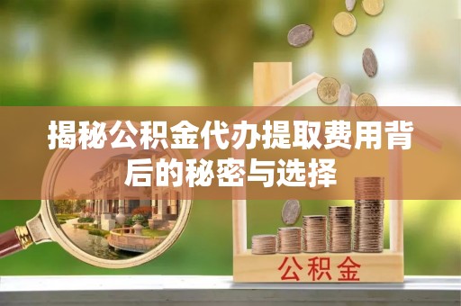 和田县揭秘公积金代办提取费用背后的秘密与选择