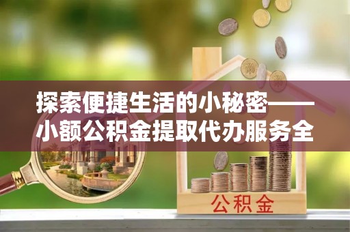 和田县探索便捷生活的小秘密——小额公积金提取代办服务全解析